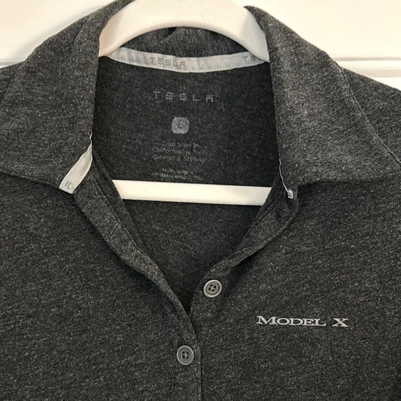 Tesla Model X Super Soft Cotton Dark Grey Polo Shirt - Picture 3 of 6